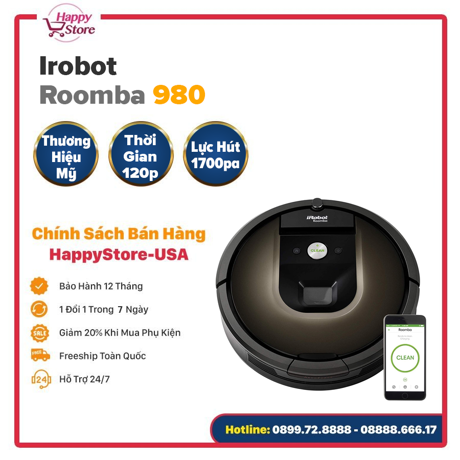 Robot Hút Bụi iRobot Roomba 980