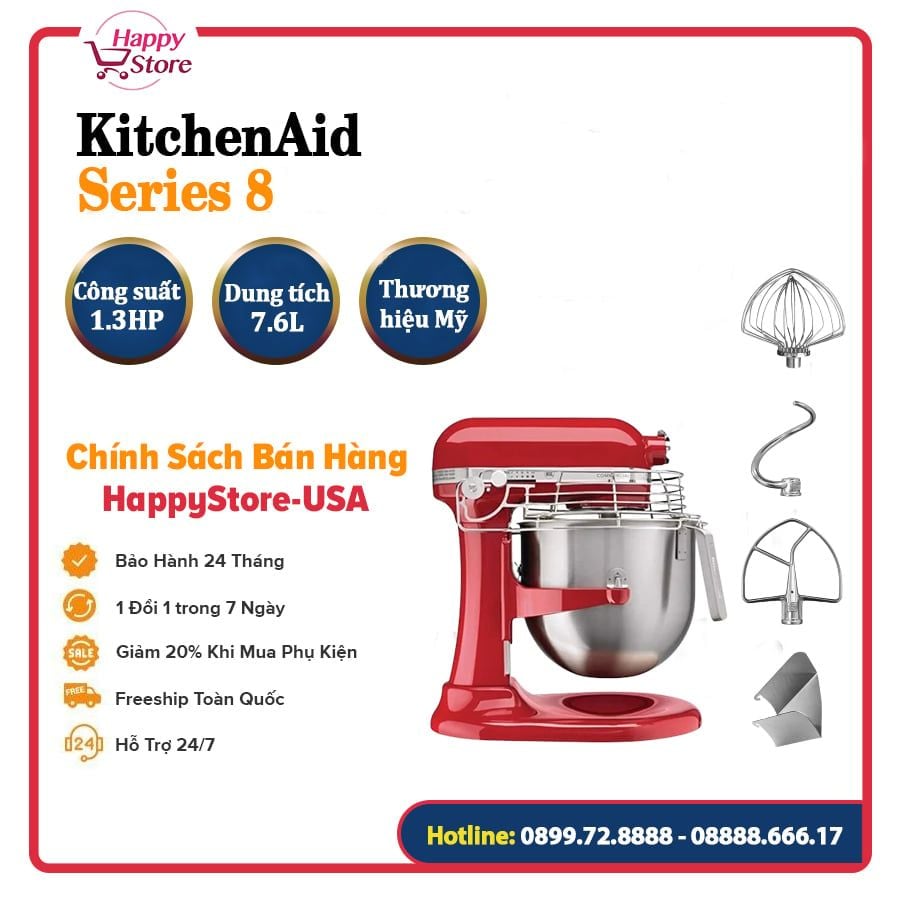 Máy trộn bột Kitchen Aid Commercial Series 8 Quart