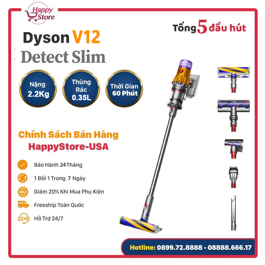 Máy hút bụi Dyson V12 Detect Slim - Đánh bay bụi với công nghệ Laser