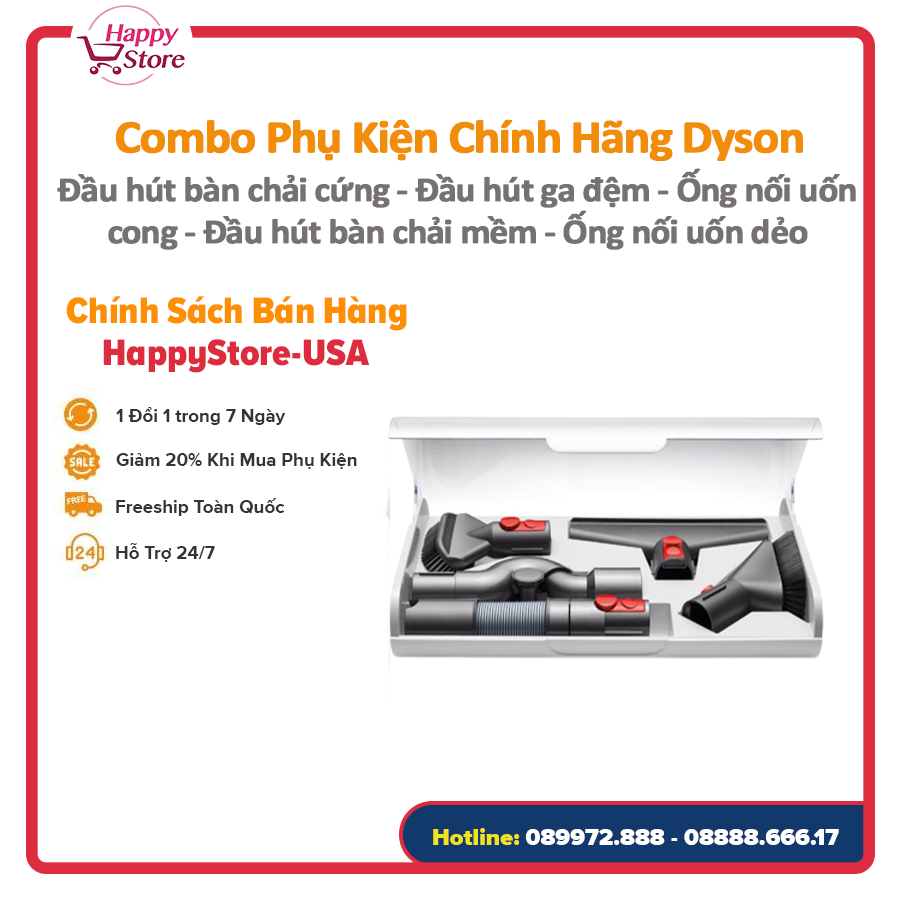 [PHỤ KIỆN CHÍNH HÃNG] COMBO 5 PHỤ KIỆN CHÍNH HÃNG DYSON