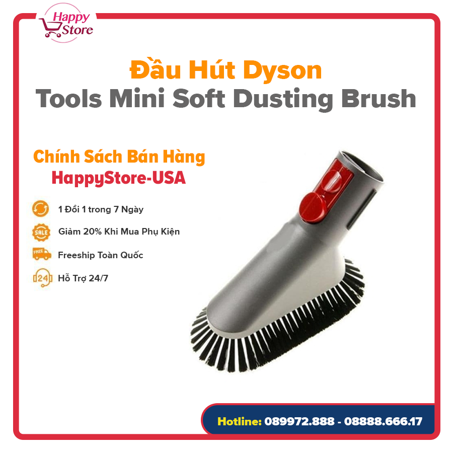 [Phụ Kiện Chính Hãng] - Dyson tools Mini soft Dusting Brush - Đầu hút bàn chải mềm máy hút bụi Dyson