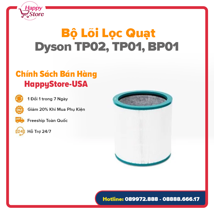 [PHỤ KIỆN CHÍNH HÃNG] Lõi lọc không khí Dyson TP02, Dyson TP01, Dyson BP01