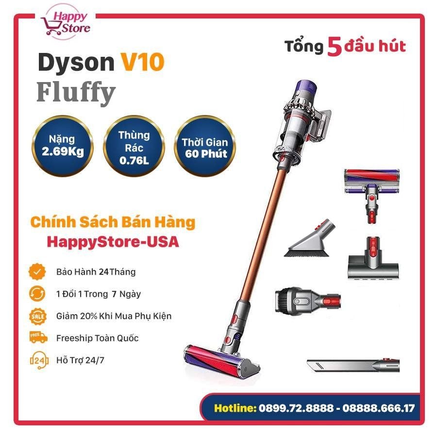 Máy hút bụi Dyson V10 Fluffy - Công nghệ vượt trội làm sạch sâu