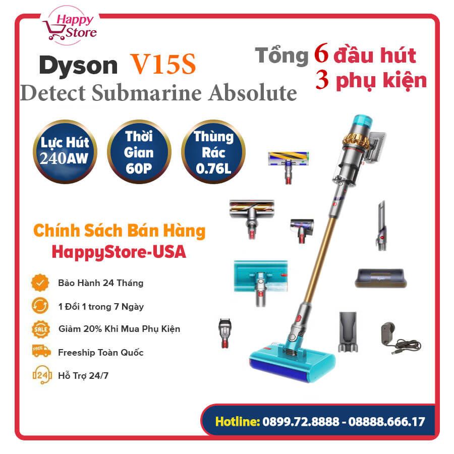 Máy hút bụi lau nhà Dyson V15S Detect Submarine Absolute