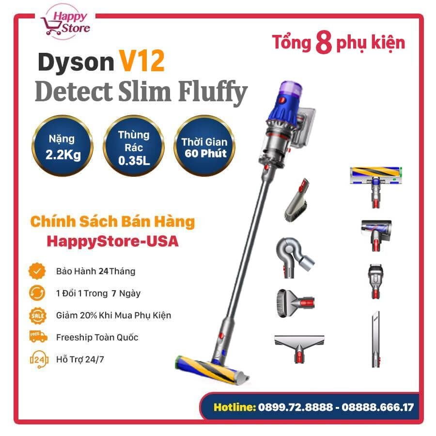 Máy Hút Bụi Dyson V12 Detect Slim Fluffy - Top 1 Bán Chạy