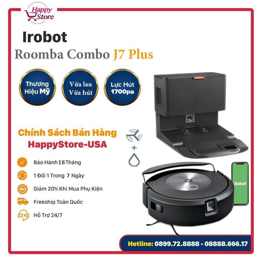 Robot hút bụi lau nhà iRobot Roomba J7 Plus Combo 2 trong 1