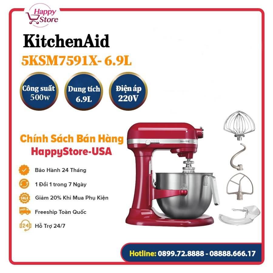 Máy trộn bột chuyên nghiệp KitchenAid 5KSM7591X- 6.9L-  220V