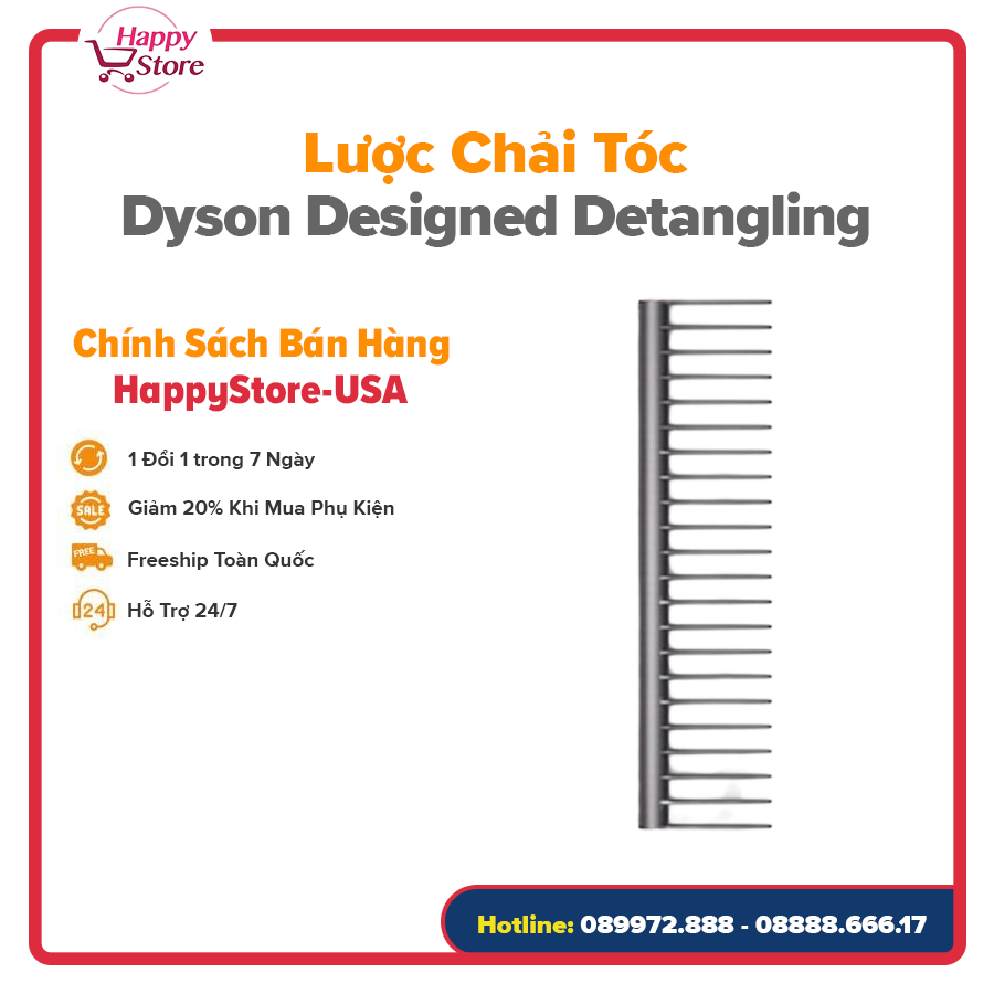 [ Phụ kiện chính hãng] Lược Chải Tóc Dyson Designed Detangling Comb