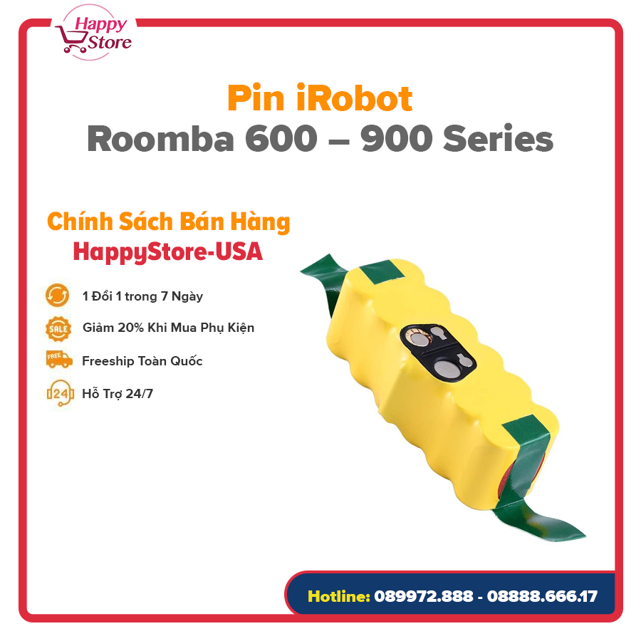 [Phụ Kiện Chính Hãng] - Pin iRobot Roomba 600~900 Series