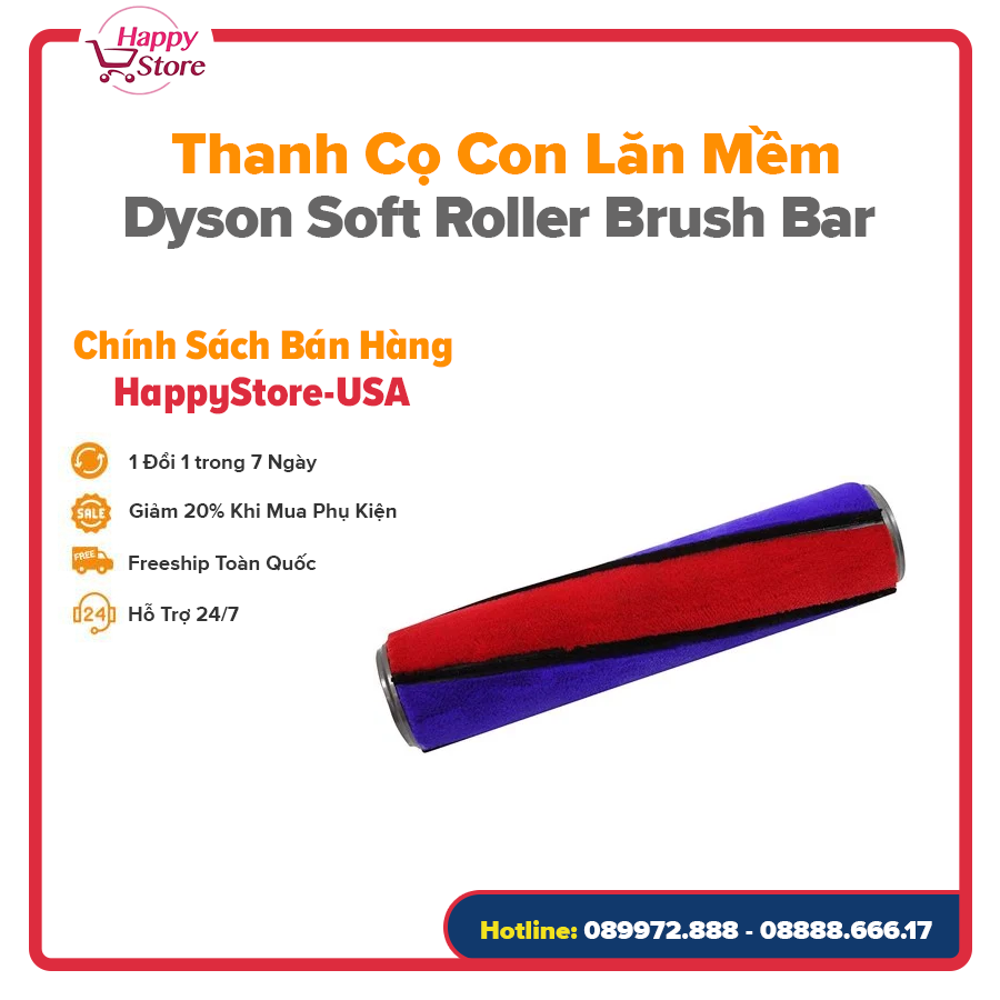 [Phụ kiện chính hãng] Thanh cọ con lăn mềm Dyson Soft roller brush bar