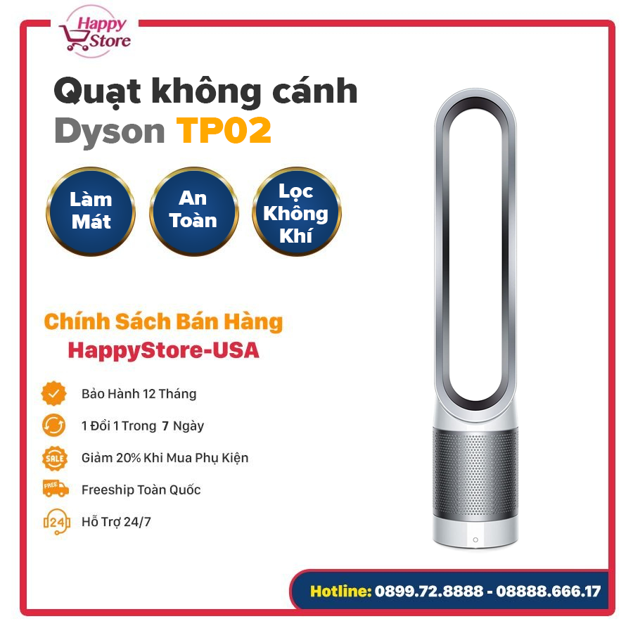 Quạt không cánh Dyson TP02 làm mát và thanh lọc không khí vượt trội