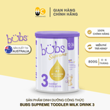 Sữa dinh dưỡng Bubs Supreme Toddler Milk Drink 3 dành cho trẻ từ 12-36 tháng tuổi 