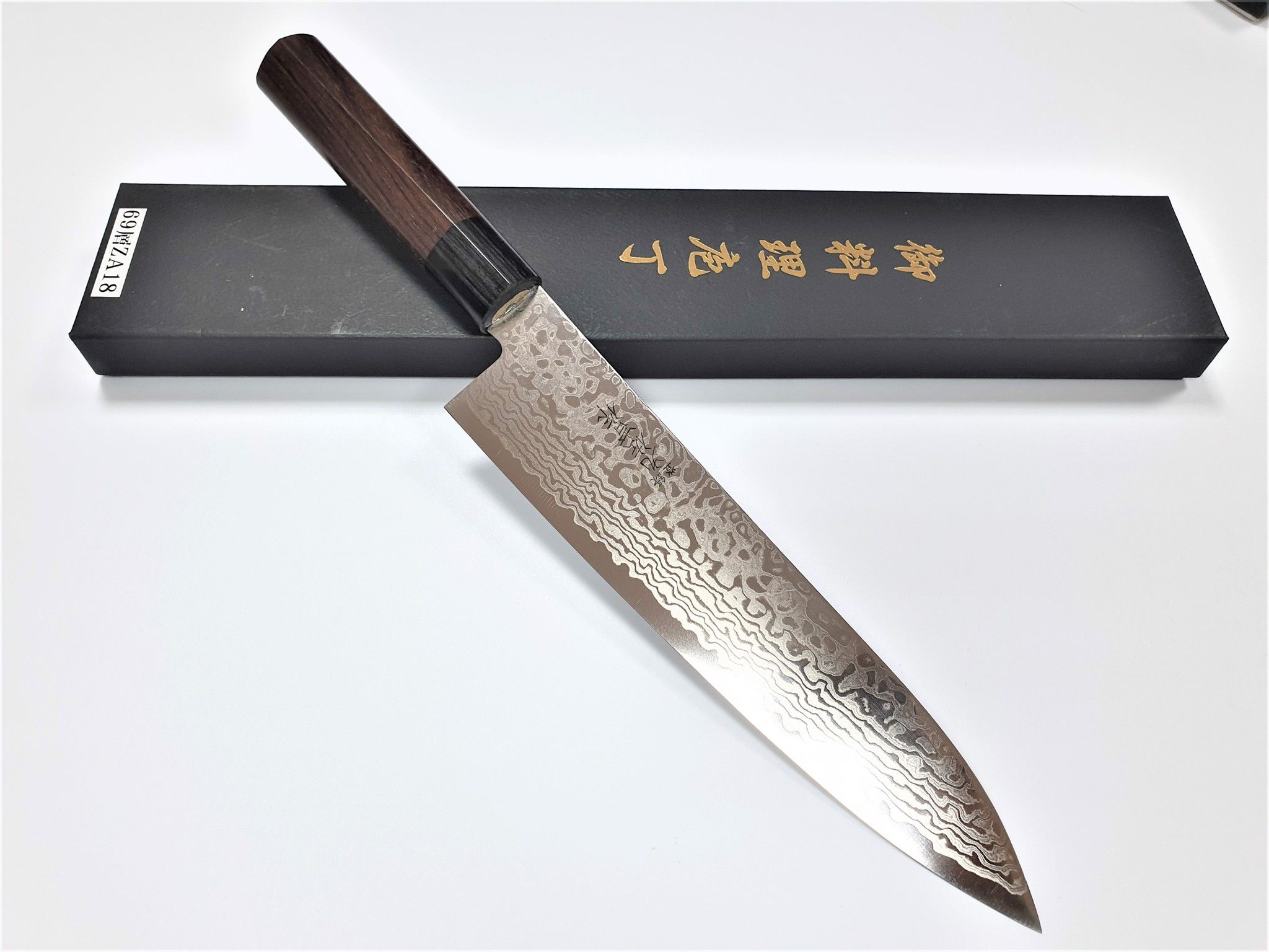  Dao cắt ZA18 Damascus Gyuto 69 lớp thép VG-10 210mm 