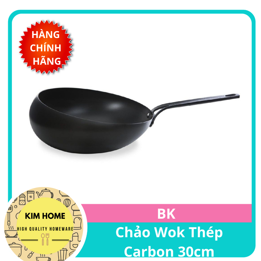  BK - Chảo Wok Thép Carbon - 30cm 