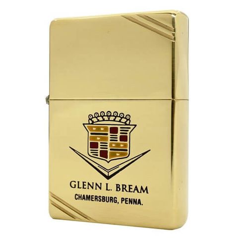 Bật lửa Zippo Vintage 1937 vàng bóng góc logo Cadillac