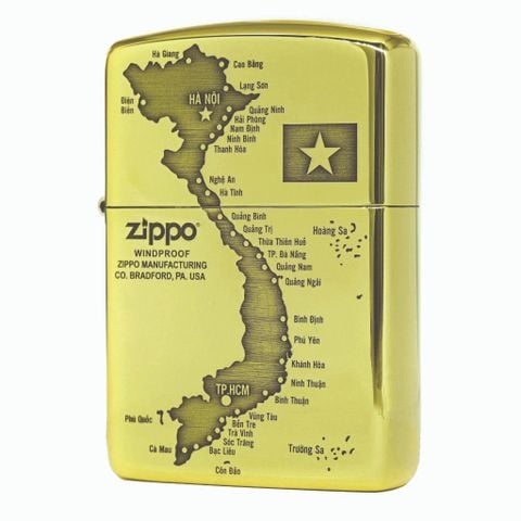 Bật lửa Zippo USA armor hình bản đồ Việt Nam