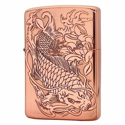 Bật lửa Zorro super copper chủ đề cá chép hoá rồng
