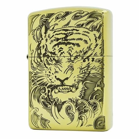 Zippo Armor cao cấp khắc hình mặt hổ