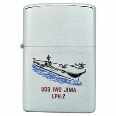 Zippo cổ xưa năm 1980 chủ đề tàu chiến USS IWO JIMA LPH-2
