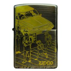 Bật lửa Zippo la mã XIII năm 1997 xuất Nhật khắc hình ô tô