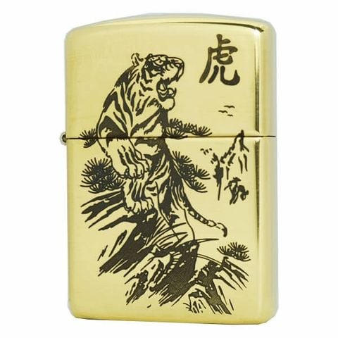Zippo armor đồng khổi chủ đề hổ thượng sơn