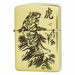 Zippo armor đồng khổi chủ đề hổ thượng sơn