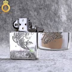 Bật lửa Zippo USA Bạc khối cá chép Replica 1941