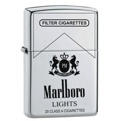 Bật lửa Zippo USA trắng bóng chủ đề Marlboro