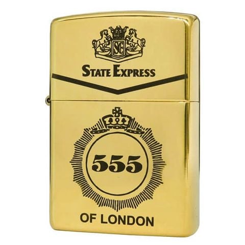 Bật lửa Zippo USA logo 555 màu vàng