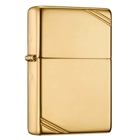 Bật lửa Zippo USA vàng bóng góc