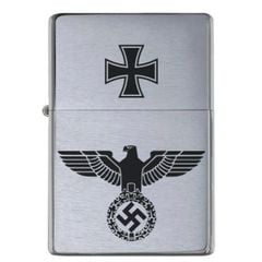 Bật lửa Zippo Vintage tái bản 1937 trắng nhám logo Đức Quốc Xã