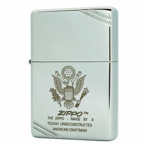 Hộp quẹt Zippo USA vintage logo Quốc Huy Hoa Kỳ