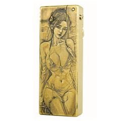 Hộp quẹt Zorro hình cô gái sexy 3D bằng đồng thau nguyên khối khắc CNC