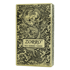 Bật lửa Zorro 552 Brass kiểu dáng Dupont hình rồng âm chuông