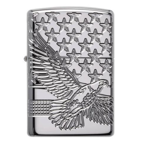 Bật lửa Zippo USA  chủ đề đại bàng cờ Mỹ