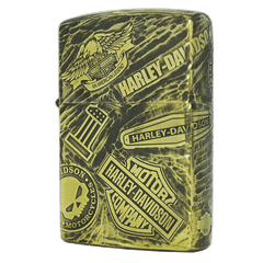 Bật lửa Zorro vỏ đồng ruột đồng khắc gõ búa chủ đề Harley Davidson