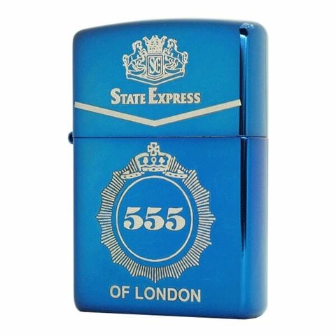Zippo USA logo bao thuốc 555 xanh Saphire