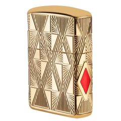 Zippo Armor mạ vàng 24K chủ đề vân kim cương xuất Nhật cao cấp