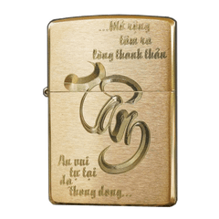 Bật lửa Zippo USA chữ tâm câu thơ
