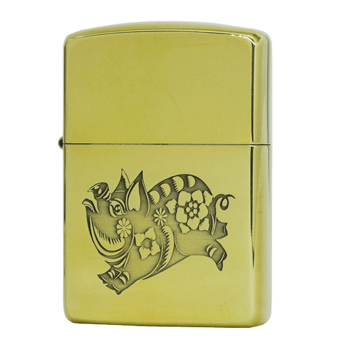 Hộp quẹt Zippo USA Armor hình con lợn chủ đề 12 con giáp