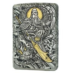 Bật lửa zippo xuất Nhật bọc thép trắng chủ đề Quan Vân Trường