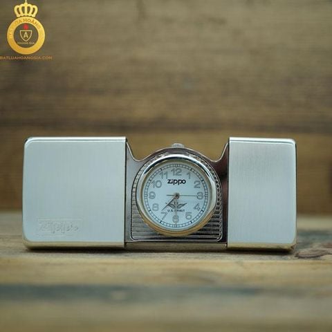 Đồng hồ Zippo mạ bạc để bàn la mã năm 1995