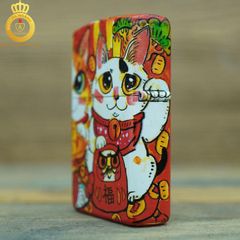 Bật lửa Zippo USA sươn tĩnh điện hình mèo thần tài