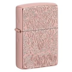 Bật lửa Zippo 49703 Armor Carved Design mạ vàng hồng khắc hoa văn