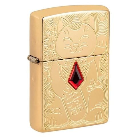Bật lửa Zippo Armor® Lucky Cat Design - Zippo 49802 mèo thần tài