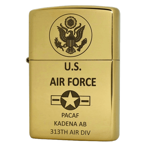 Zippo đồng khối khắc logo không quân Hoa Kỳ