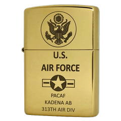 Zippo đồng khối khắc logo không quân Hoa Kỳ