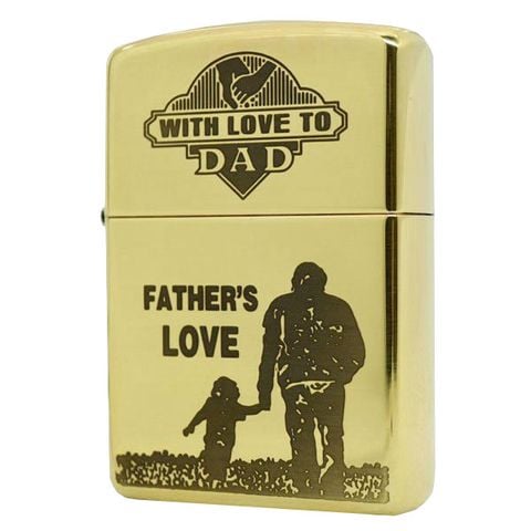 Bật lửa Zippo Armor Father's Love đồng khối chủ đề tình yêu của cha