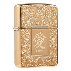 Zippo USA Armor xuất Nhật chữ Love chủ đề tình yêu.
