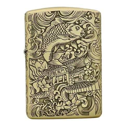 Zippo cá chép vượt vũ môn hoá rồng phiên bản armor giới hạn.